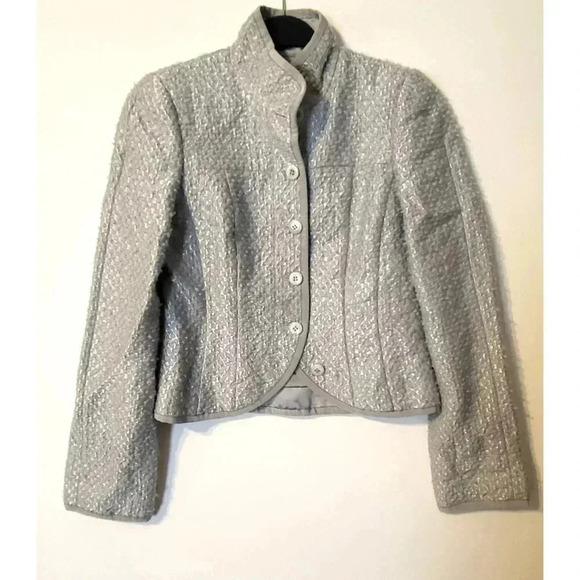 Armani Collezioni Blazer Silver Size 4 1J - Picture 1 of 9